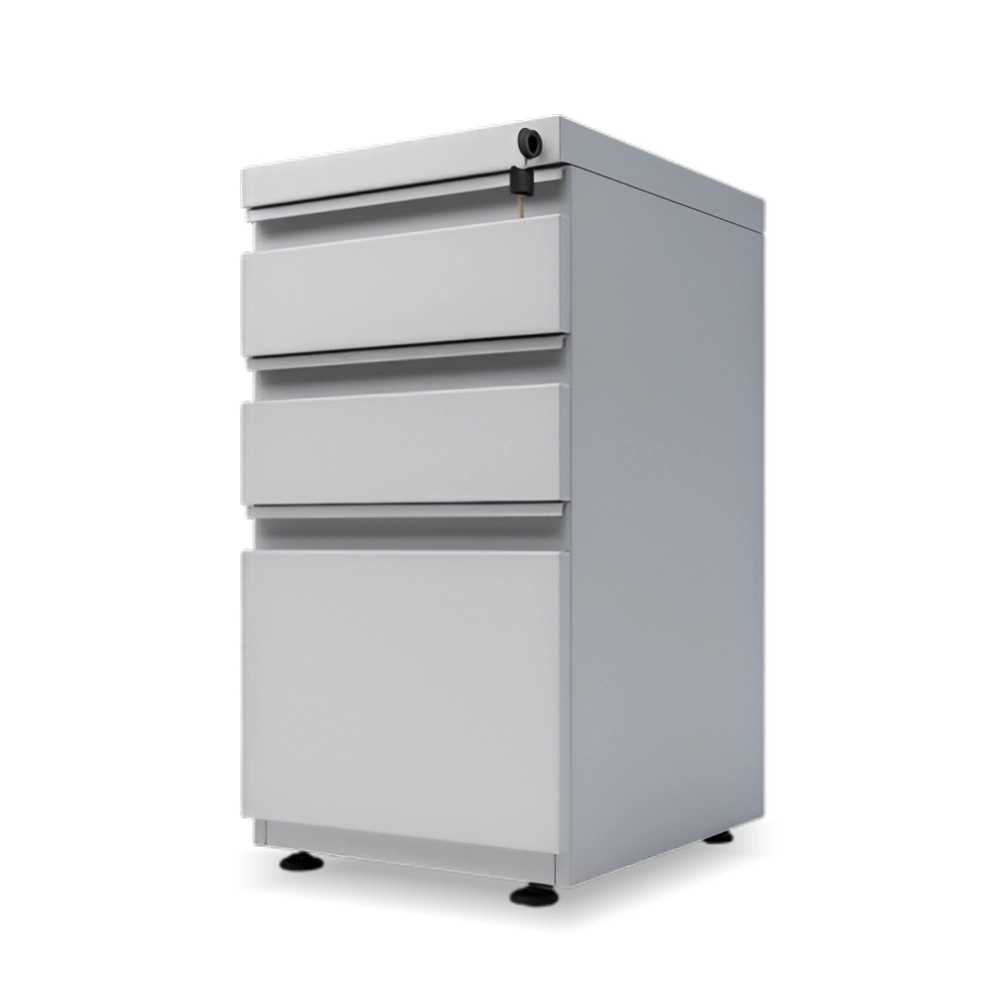 Archivador metálico 2x1 de Magru S.A.S, elaborado en acero cold rolled calibre 22 y acabado en pintura electrostática horneada que garantiza durabilidad y resistencia a la corrosión. Incluye una gaveta carpetero y dos cajones auxiliares con correderas metálicas, sistema de cerradura frontal con bloqueo lateral, niveladores ajustables y diseño compacto ideal para oficinas, call centers e instituciones educativas en Bogotá y toda Colombia.