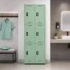 Locker metálico 6 puestos vertical en acero cold rolled calibre 22, puertas con porta candado y ventilación, niveladores de piso y pintura electroestática, fabricado por Magru S.A.S. en Bogotá