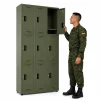 Locker metálico 9 puestos vertical en acero cold rolled calibre 22, puertas con porta candado y ventilación, niveladores de piso y pintura electroestática, fabricado por Magru S.A.S. en Bogotá