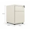 Archivador metálico Arturito frente plano color blanco micro, con niveladores ajustables en altura, gaveta carpetero y cajón auxiliar con cerradura