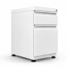 Archivador metálico Arturito frente con manija, color blanco micro, con niveladores ajustables en altura, gaveta carpetero y cajón auxiliar con cerradura,