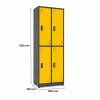 Locker metálico 4 puestos vertical en acero cold rolled calibre 22, puertas con porta candado y ventilación, niveladores de piso y pintura electroestática, fabricado por Magru S.A.S. en Bogotá