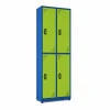 Locker metálico 4 puestos vertical en acero cold rolled calibre 22, puertas con porta candado y ventilación, niveladores de piso y pintura electroestática, fabricado por Magru S.A.S. en Bogotá