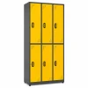 Locker metálico 6 puestos vertical en acero cold rolled calibre 22, puertas con porta candado y ventilación, niveladores de piso y pintura electroestática, fabricado por Magru S.A.S. en Bogotá