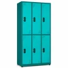 Locker metálico 6 puestos vertical en acero cold rolled calibre 22, puertas con porta candado y ventilación, niveladores de piso y pintura electroestática, fabricado por Magru S.A.S. en Bogotá