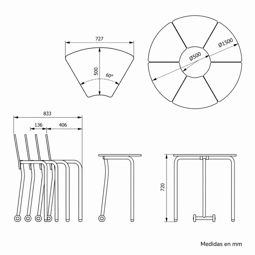 mesa-abatible-hexagonal-acople-redondo-dimensiones Mesa Abatible Hexagonal Redonda | Mobiliario Universitario