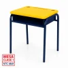 Pupitre unipersonal clase 1 para jardín infantil y preescolar fabricado bajo la Norma ICONTEC NTC 4641 en Colombia, superficie en polipropileno y estructura metálica apilable.