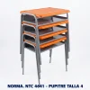 Pupitre Unipersonal Talla 4 NTC 4641 | Magru S.A.S. Pupitre unipersonal Talla 4 para preescolar fabricado bajo la norma Icontec NTC 4641, superficie plástica color azul y estructura metálica, ideal para colegios e instituciones educativas en Colombia.
