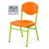 Silla escolar Clase 3 fabricada bajo la norma NTC 4641 con asiento y espaldar en polipropileno azul y estructura metálica para colegios, escuelas, bibliotecas y auditorios en Colombia.