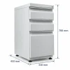 Archivador metálico 2x1 slim gris de 330 mm de frente, 450 mm de fondo y 700 mm de alto
